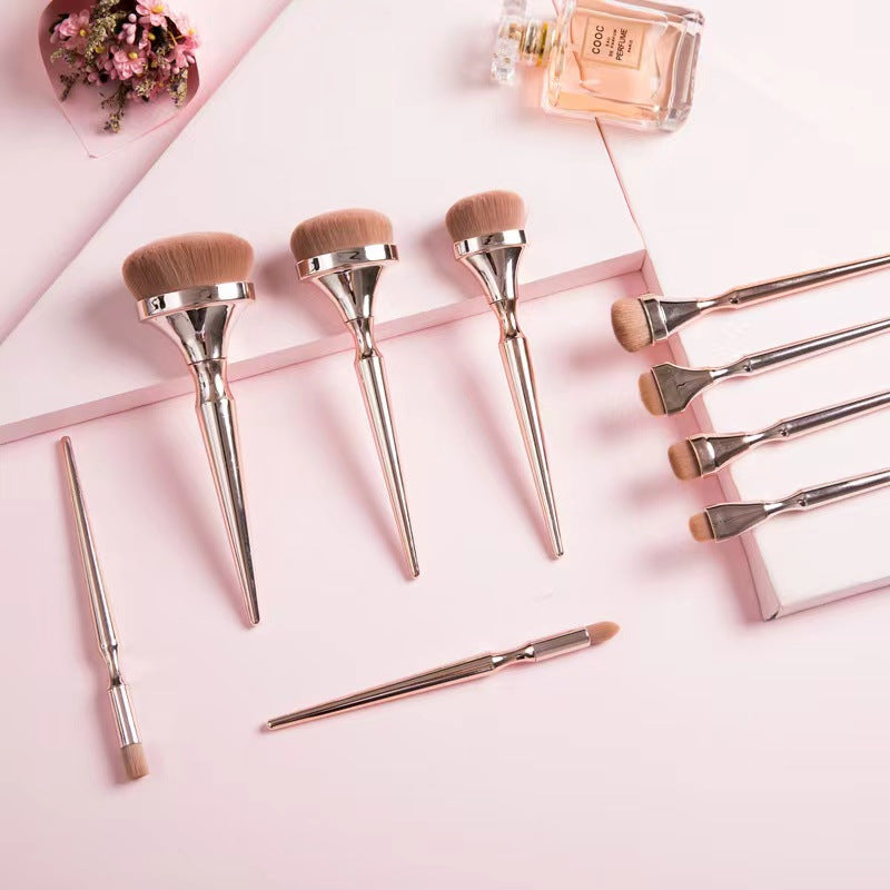 9 Gold Plating Toothbrush Type Makeup Brushes Suit 9 Gold Plating Toothbrush Type Makeup Brushes Suit